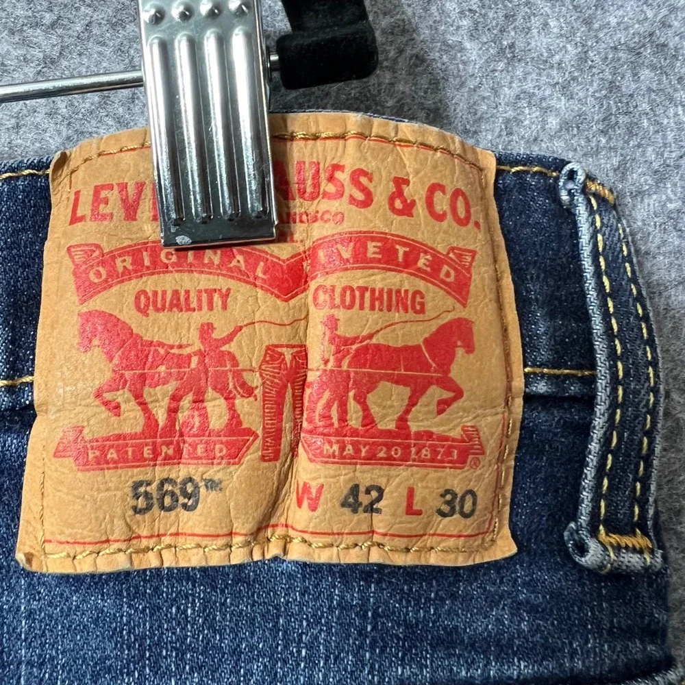 Levi's 569‎ Loose Straight Fit Jeans W42 L30 Blue Denim Cotton Blend